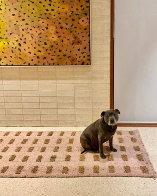 Pom Pom Rug – Old Rose & Nut