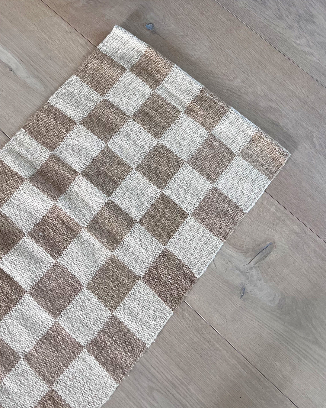 Checkered Runner - Wood & Natural