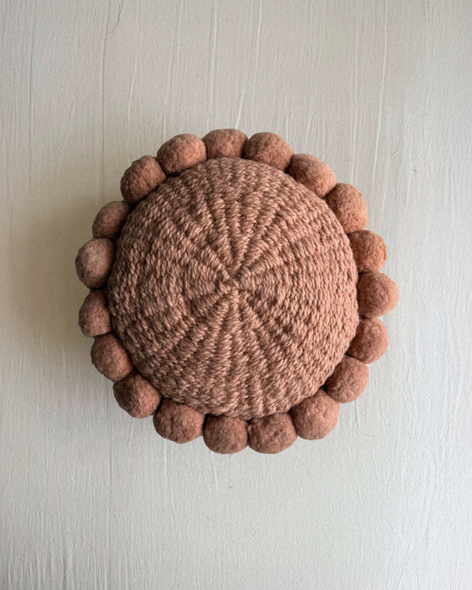 Round Pom Pom Cushion – Old Rose (S)