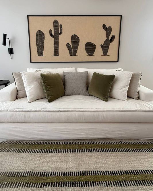 Yunga Rug - Natural, Moss & Black