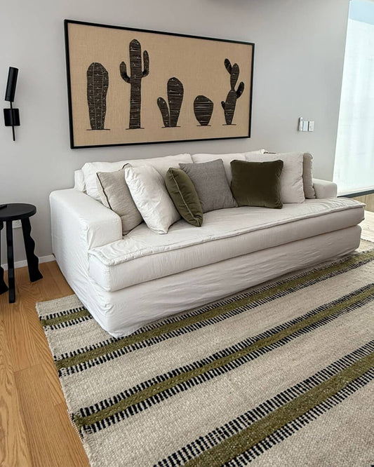 Yunga Rug - Natural, Moss & Black